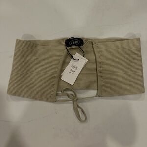 Cider Beige Ribbed Knit Top